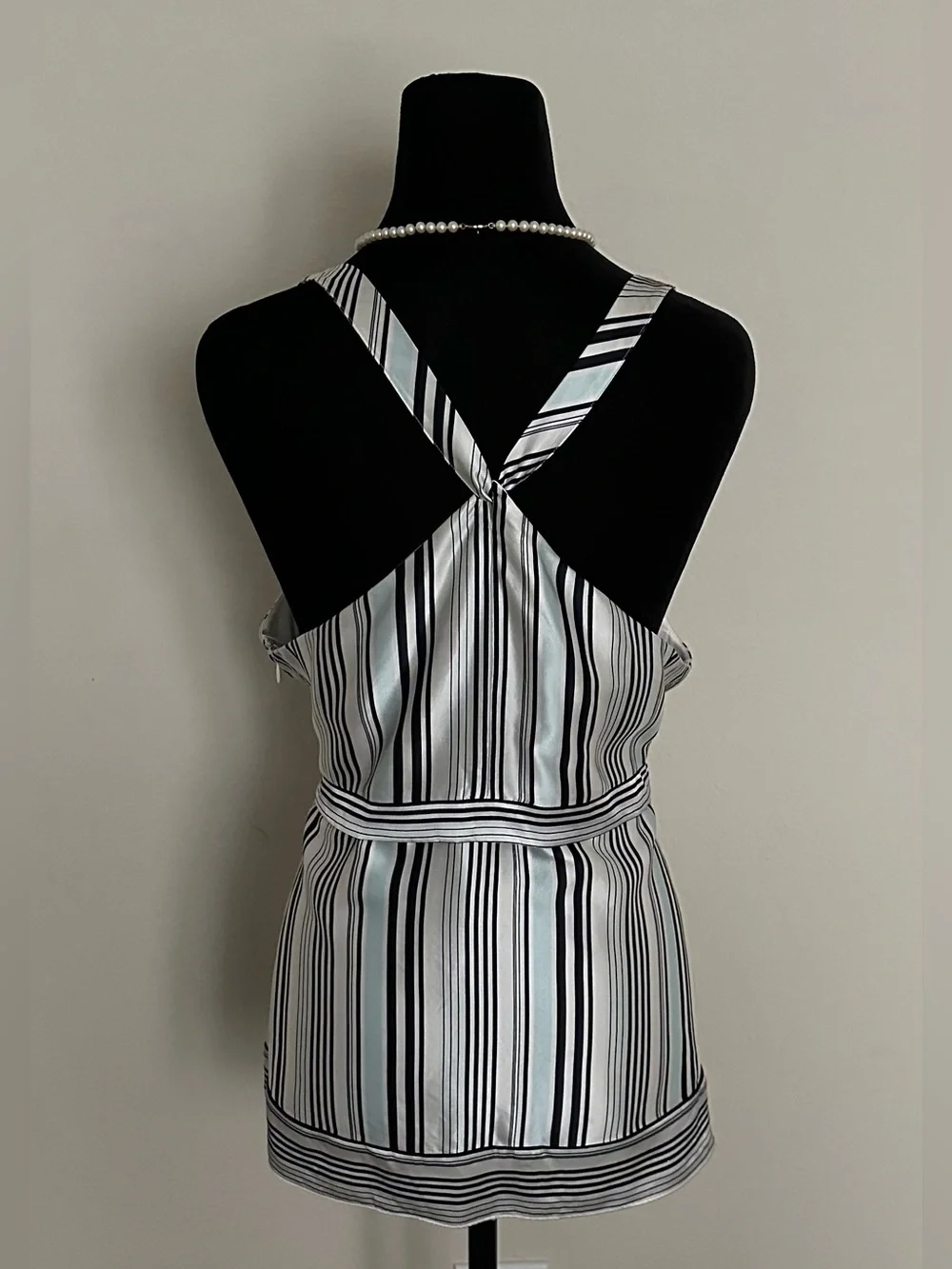 ANTONIO MELANI Silk Top Size 14 Elegant With Crisscross Straps Women’s Top